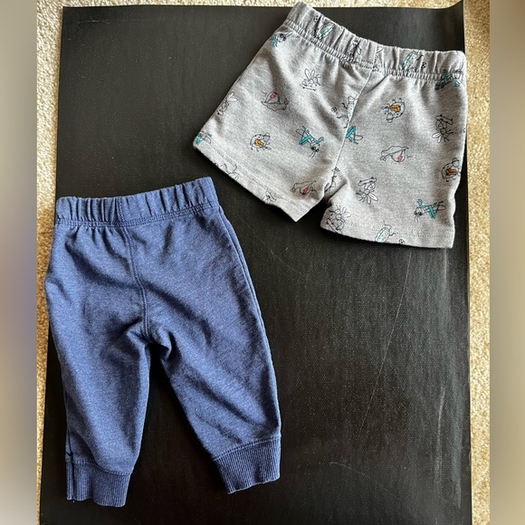Carter’s 6M Infant Baby Blue Sweatpants & Grey Shorts - Picture 3 of 8